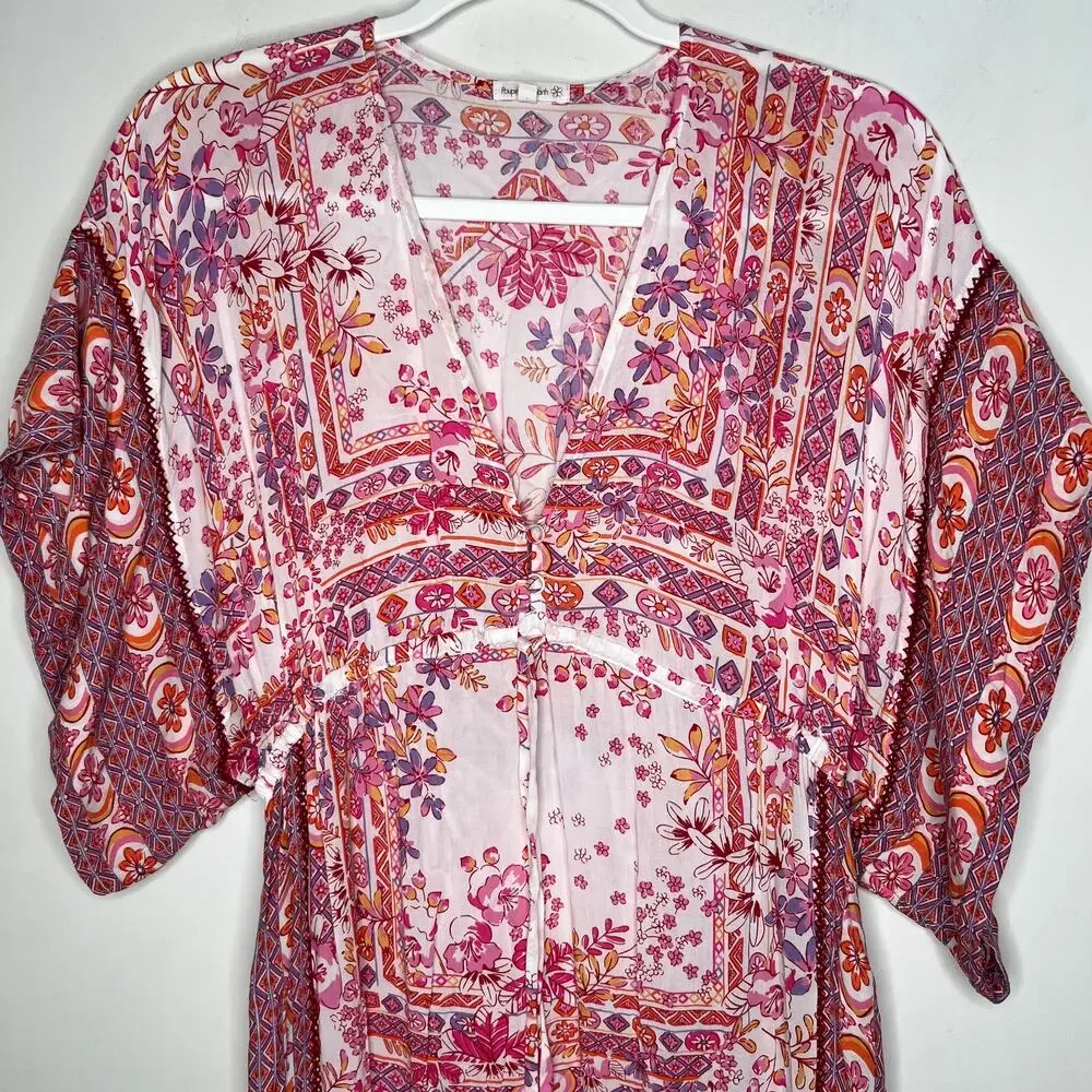 Poupette St. Barth Amaya Long Cover Up Midi Kaftan Dress Size S/M
